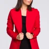 Clearance Żakiet dzianinowy plus size bez zapięcia - czerwony Do Pracy|Marynarki