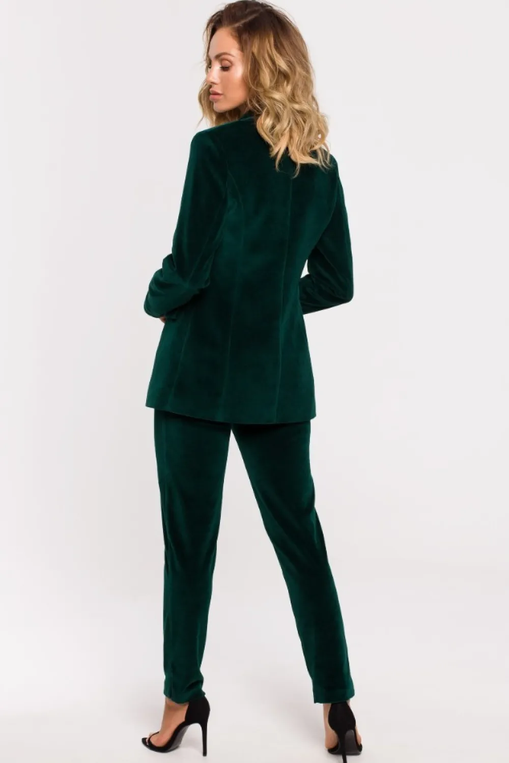 New Żakiet weurowy zapinany na jeden guzik - zieony Do Pracy|Marynarki