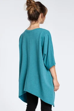 Online Asymetryczna bluza oversize - szmaragdowa Bluzy
