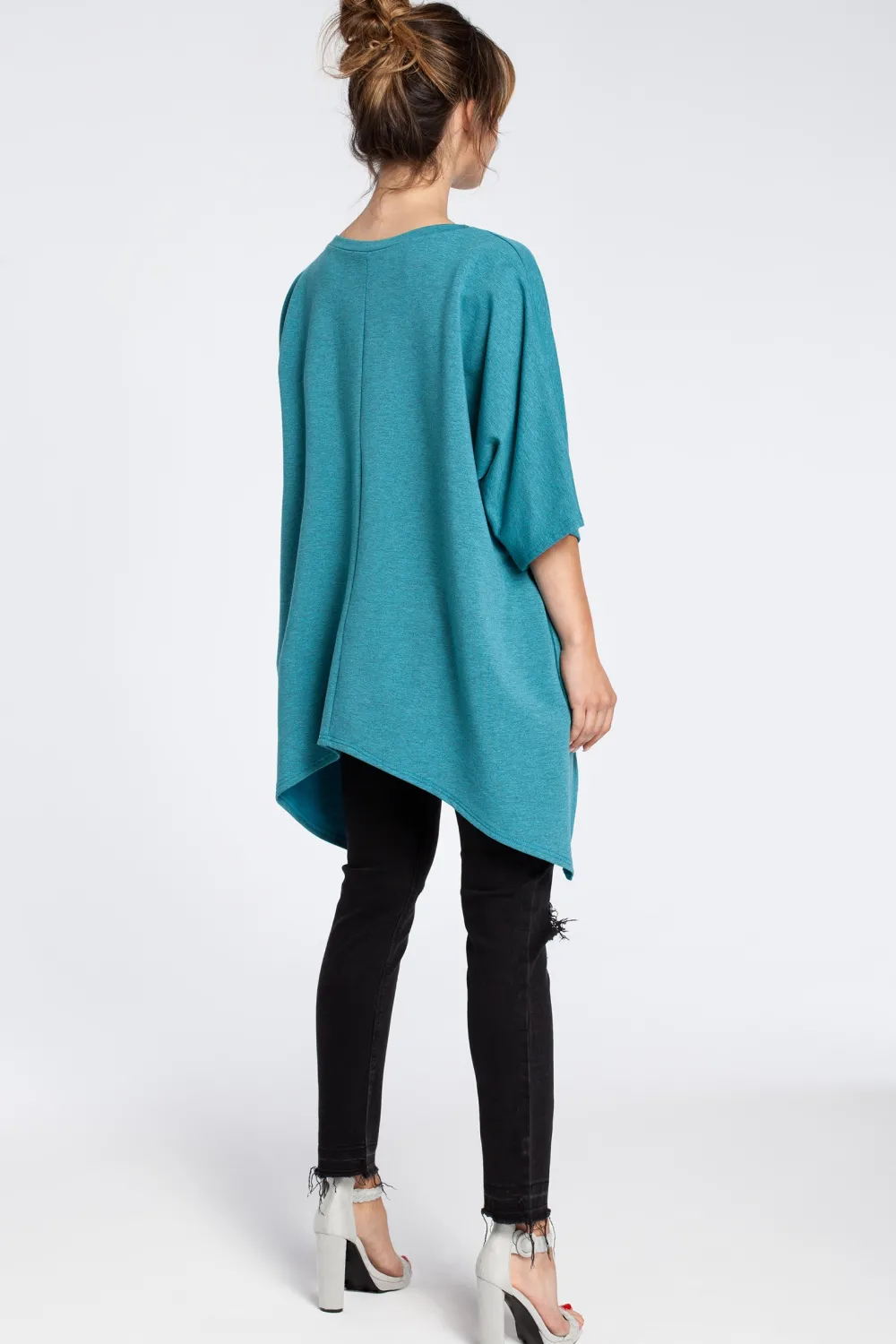 Online Asymetryczna bluza oversize - szmaragdowa Bluzy