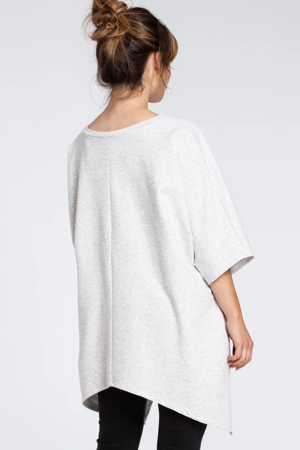Asymetryczna bluza oversize - stracciatella Bluzy