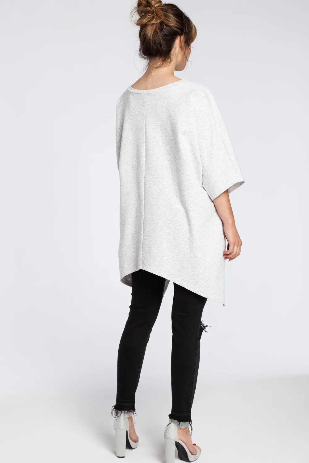Asymetryczna bluza oversize - stracciatella Bluzy