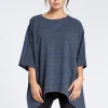 Outlet Asymetryczna bluza oversize - granatowa Odzież Casualowa|Bluzy