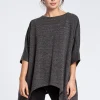 Outlet Asymetryczna bluza oversize - grafitowa Odzież Casualowa|Bluzy