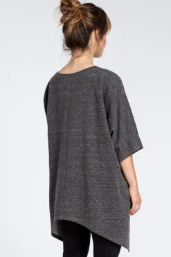 Outlet Asymetryczna bluza oversize - grafitowa Odzież Casualowa|Bluzy