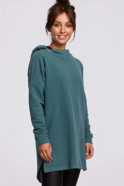 Clearance Ayetryczna buza z kapture - turkuowa Odzież Casualowa|Dobry Skład
