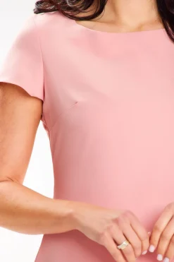 Best Ayetryczna ukienka ini z krótki rękawe - pudrowa Kolory I Printy Sezonu|Sukienki