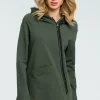 Hot Asymetryczna zasuwana bluzka - militarno-zielona Bluzy