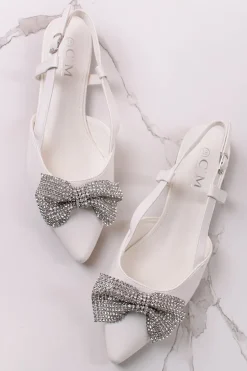 Best Baleriny z kokardą Marlette - białe Baleriny|Buty