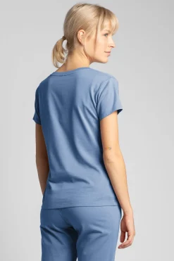 Outlet Bawełniana piżaa z kozuką i długii podniai - jeanowy Piżamy|Komplety