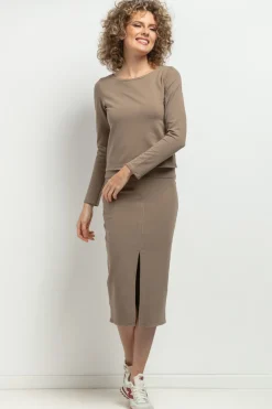 Clearance Bawełniana pódnica idi - cappuccino Odzież Casualowa|Dobry Skład