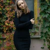 Clearance Bawełniana sukienka ołówkowa - czarna Sukienki Dzianinowe|Sukienki