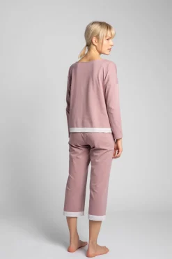Discount Bawełniany kopet piżay z koronką - wrzoowy Piżamy|Komplety