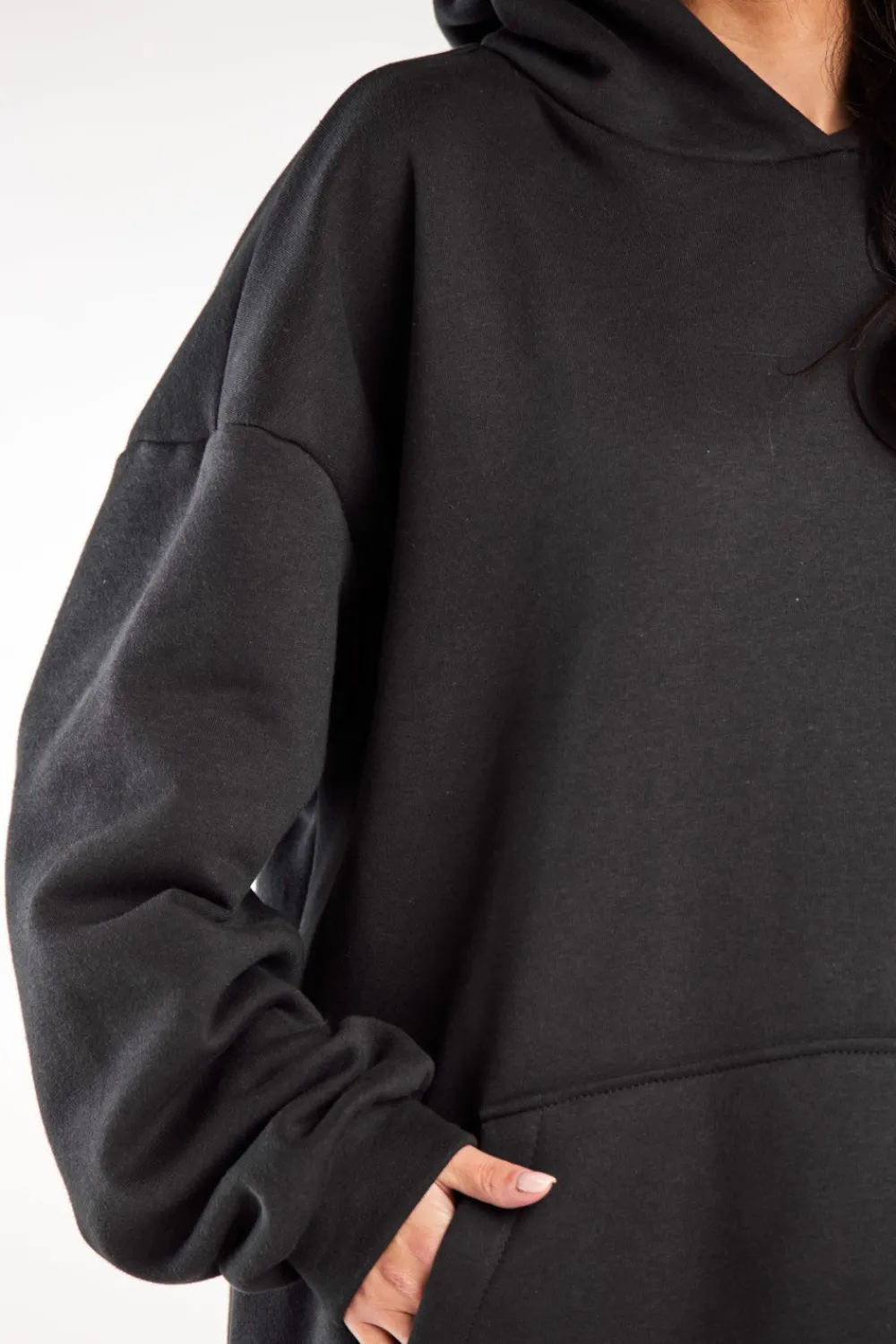 Sale Bluza damska oversize z kapturem - grafitowa Dobry Skład|Odzież Casualowa