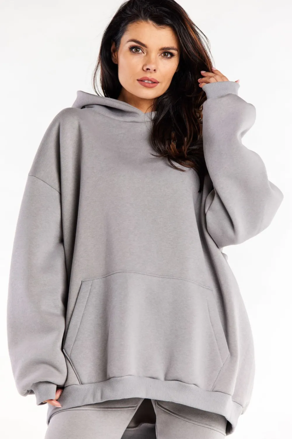Online Bluza damska oversize z kapturem - szara Odzież Casualowa|Dobry Skład