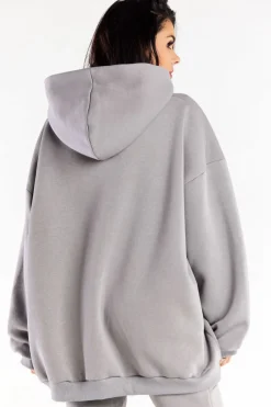 Online Bluza damska oversize z kapturem - szara Odzież Casualowa|Dobry Skład