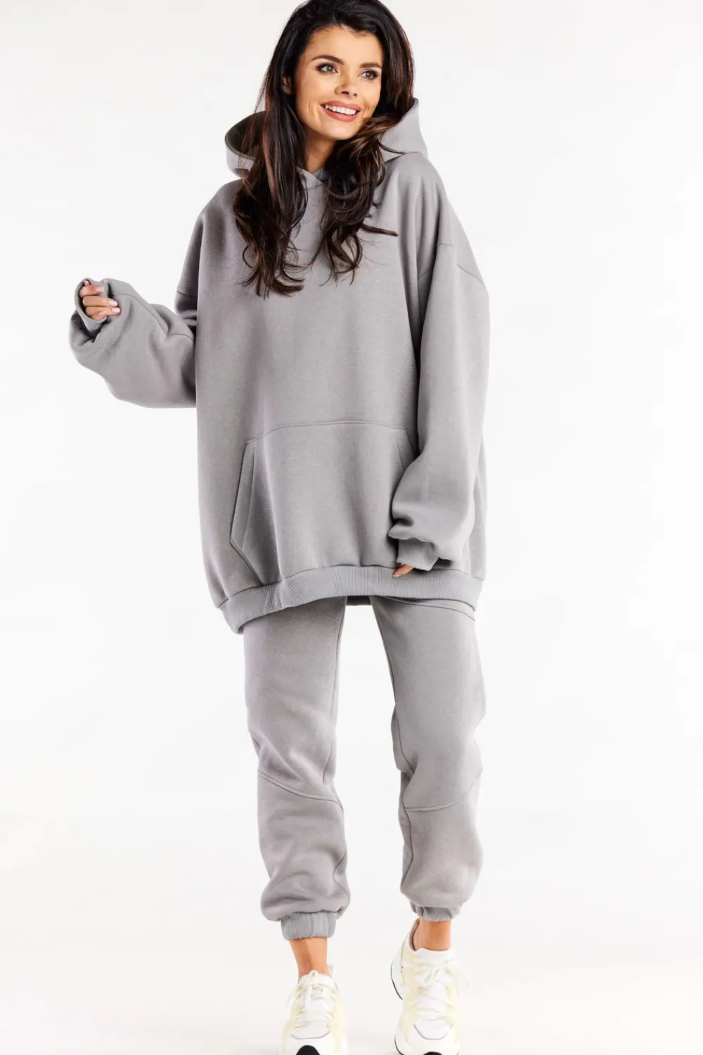 Online Bluza damska oversize z kapturem - szara Odzież Casualowa|Dobry Skład