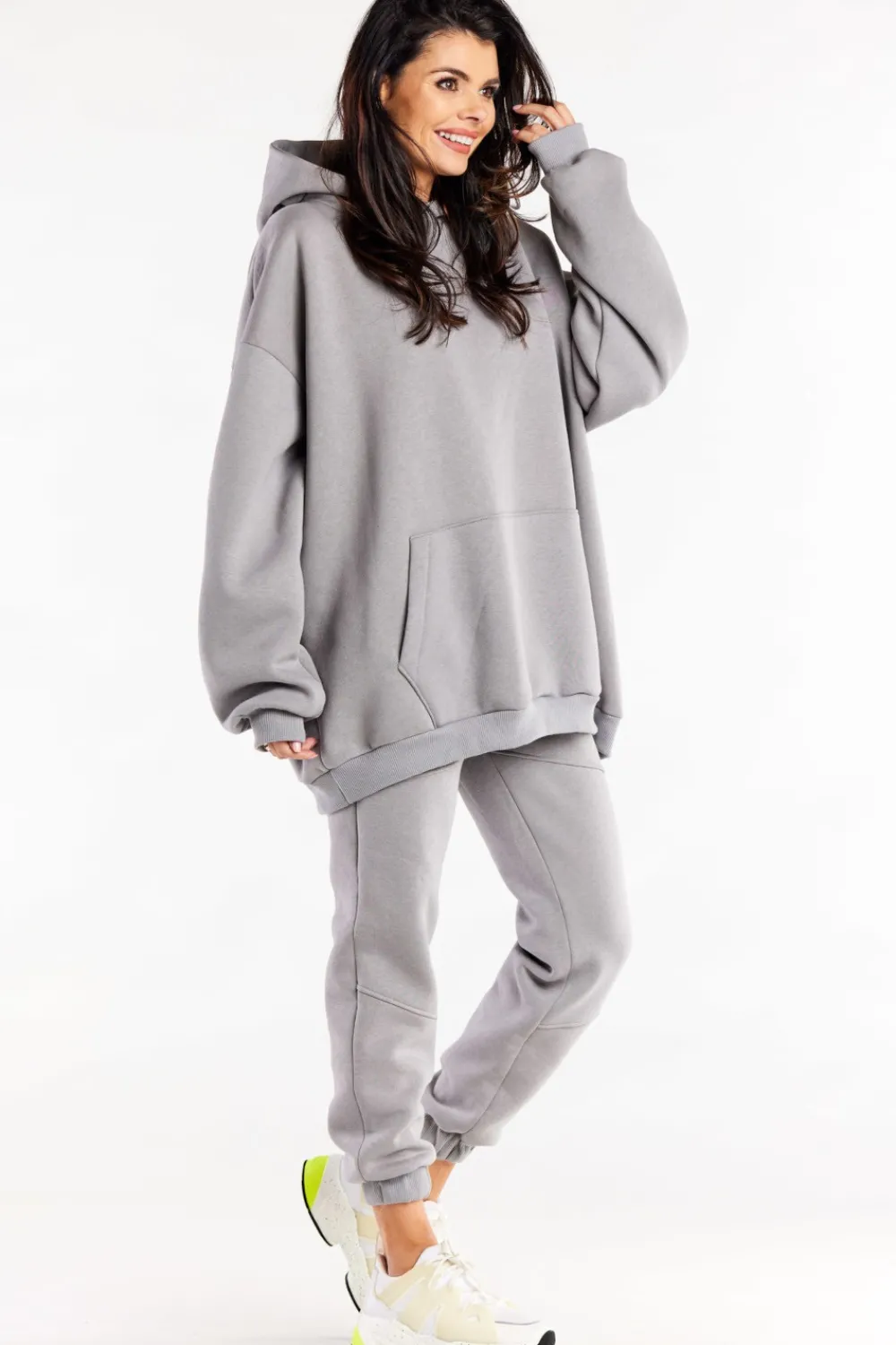 Online Bluza damska oversize z kapturem - szara Odzież Casualowa|Dobry Skład