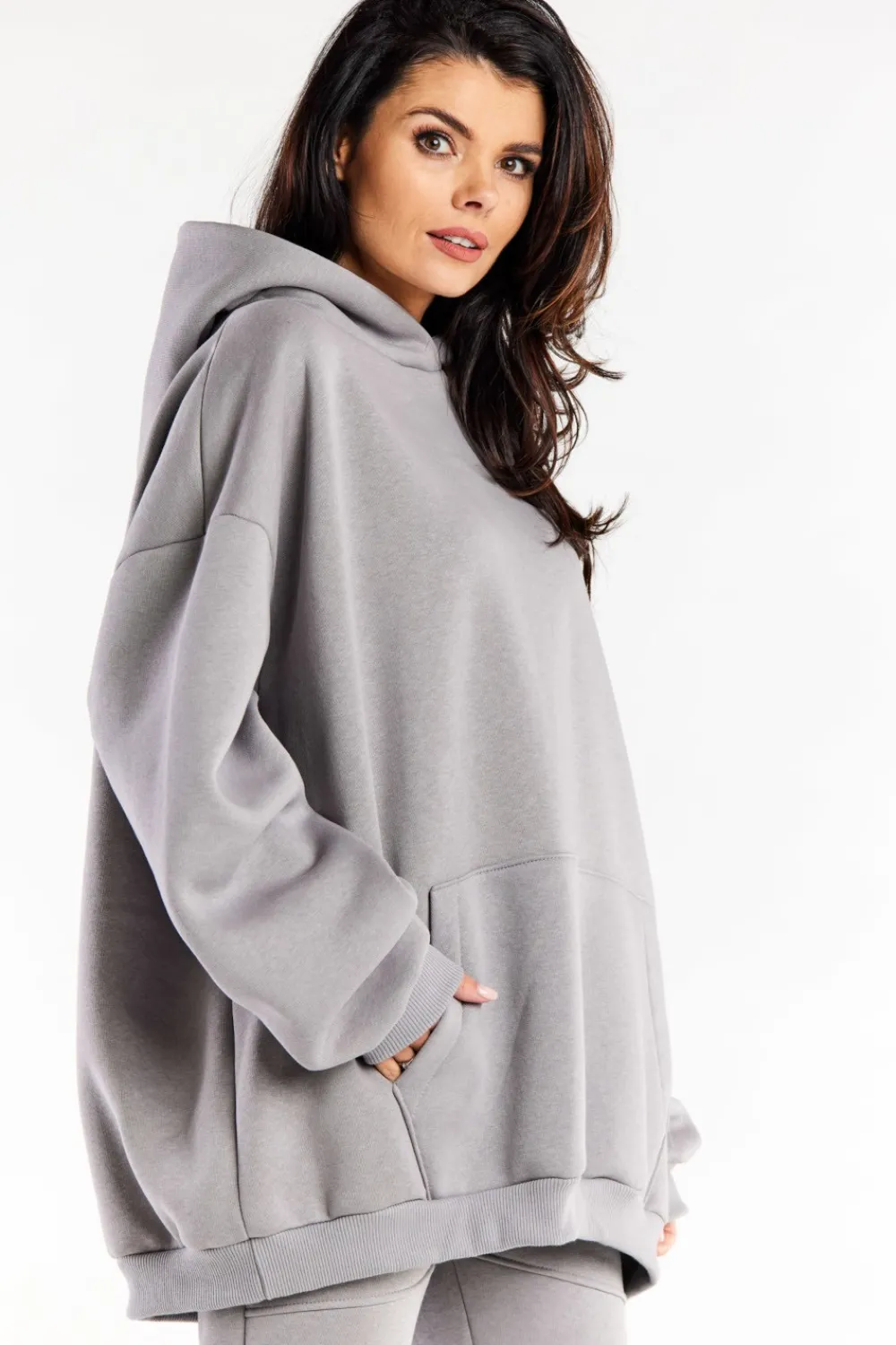Online Bluza damska oversize z kapturem - szara Odzież Casualowa|Dobry Skład