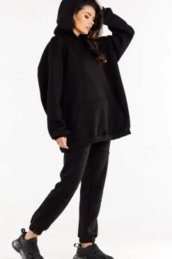 Online Bluza damska oversize z kapturem - czarna Odzież Casualowa|Dobry Skład