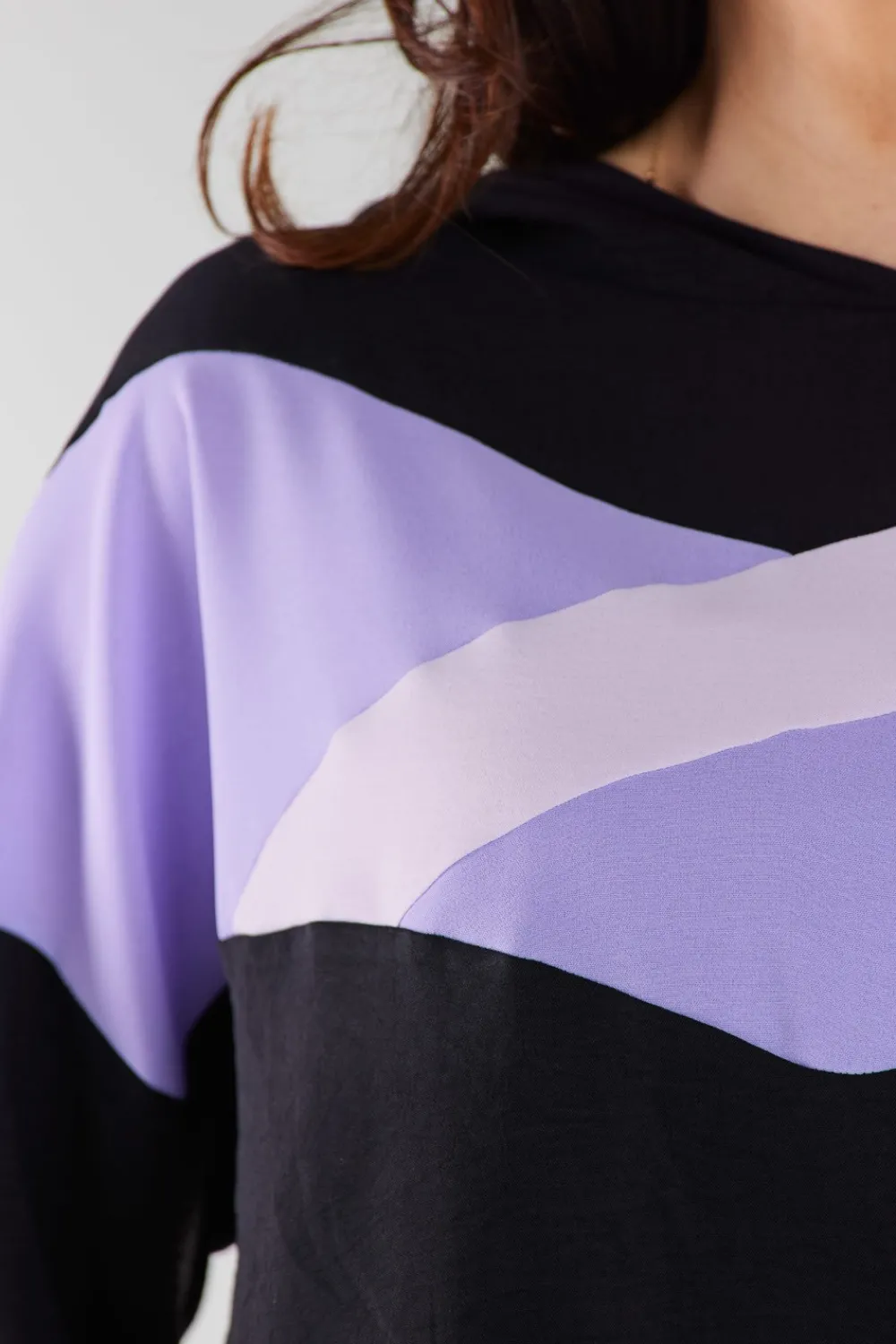 Sale Buza daka z kapture - czarno-fioetowa Odzież Casualowa|Bluzy