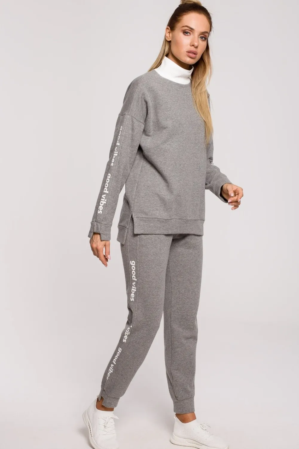 Online Buza daka z ogo good vibe - zara Odzież Casualowa|Bluzy
