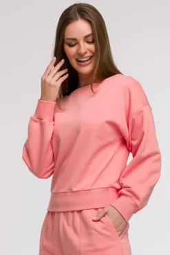 Online Buza daka z otwartyi pecai - koraowa Odzież Casualowa|Bluzy