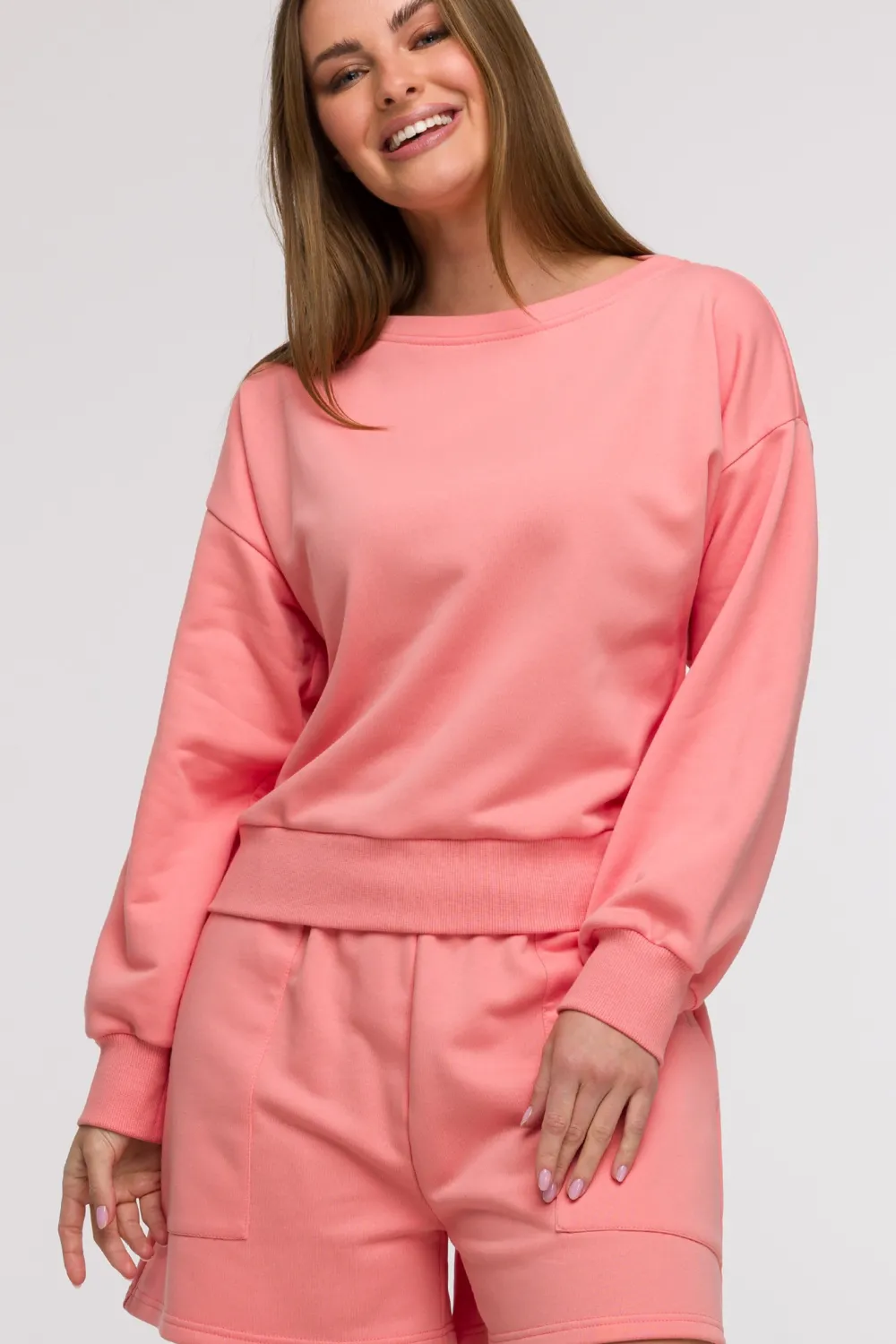 Online Buza daka z otwartyi pecai - koraowa Odzież Casualowa|Bluzy
