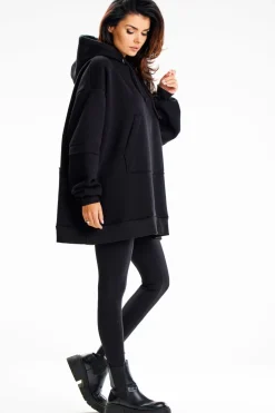 Best Bluza damska z ozdobnymi naszywkami - czarna Odzież Casualowa|Dobry Skład
