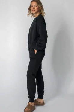 New Buza dreowa ze ściągaczai - czarna Odzież Casualowa|Bluzy