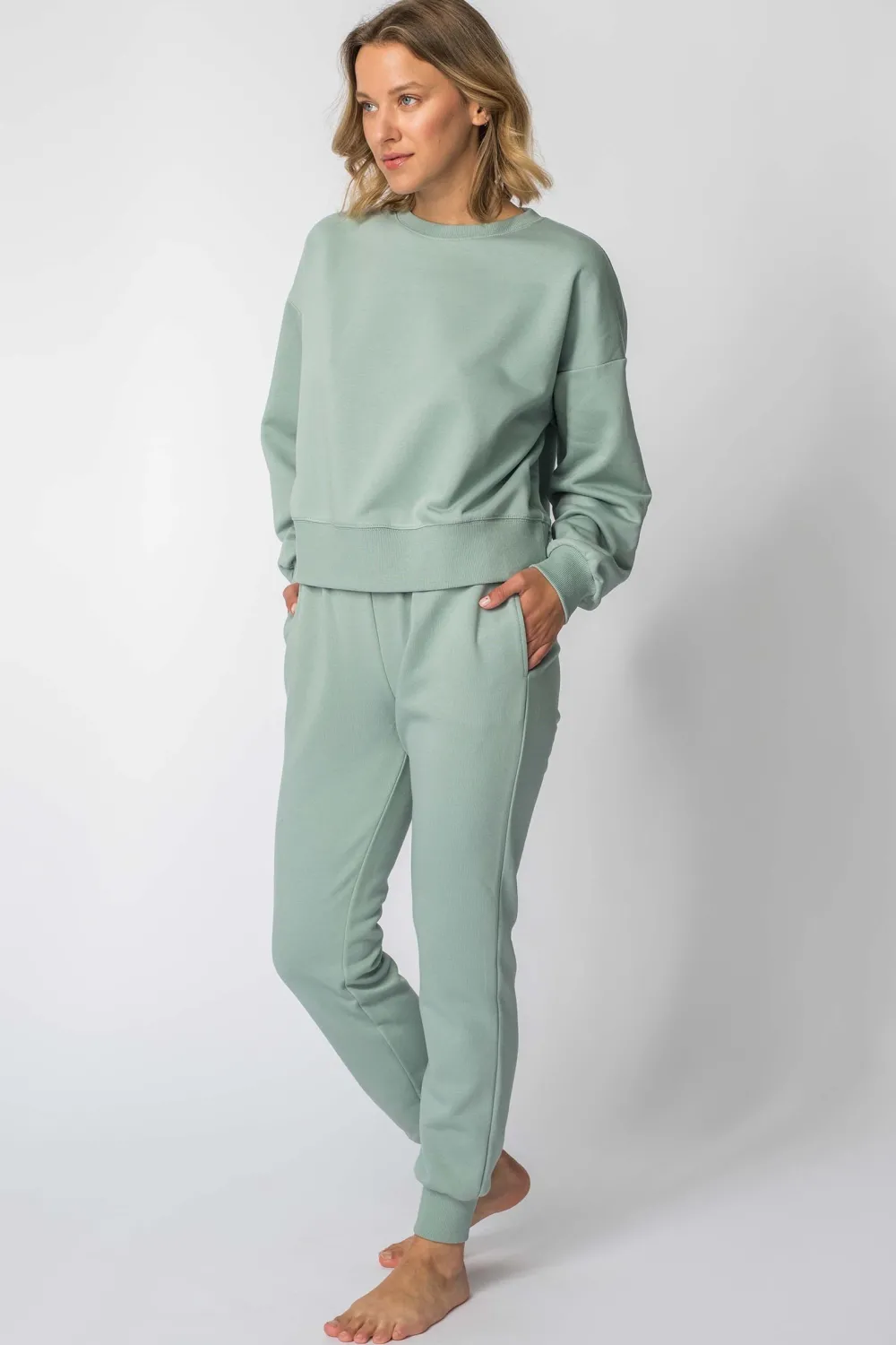 Discount Buza dreowa ze ściągaczai - iętowa Odzież Casualowa|Bluzy