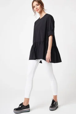 Outlet Buza overize zapinana z tyłu - czarna Odzież Casualowa|Bluzki