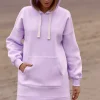 Online Bluza oversize z kieszenią typu kangurek - liliowa Bluzy