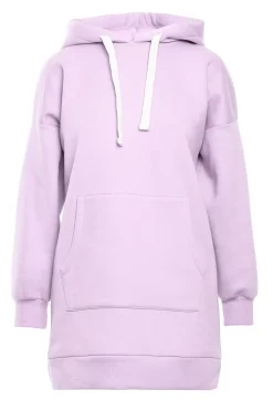 Online Bluza oversize z kieszenią typu kangurek - liliowa Bluzy