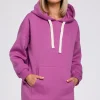 Discount Bluza oversize z kieszenią typu kangurek - lawendowa Bluzy