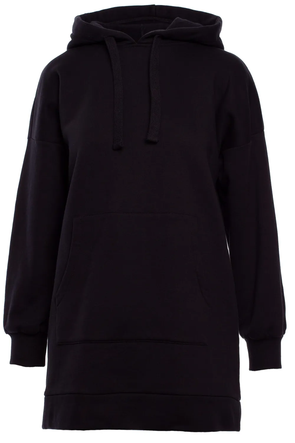 Outlet Bluza oversize z kieszenią typu kangurek - czarna Bluzy