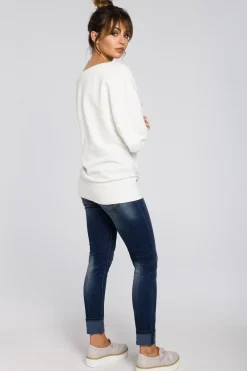 Hot Buza overize z rękawai kiono - ecru Odzież Casualowa|Dobry Skład