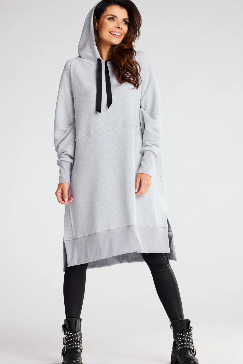 Best Bluza oversize z rozcięciami po bokach - szara Odzież Casualowa|Dobry Skład