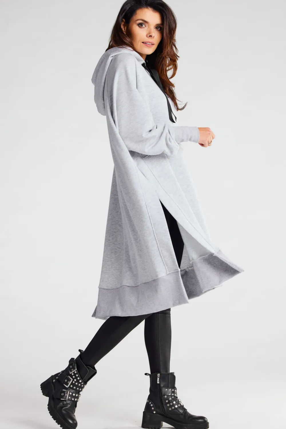 Best Bluza oversize z rozcięciami po bokach - szara Odzież Casualowa|Dobry Skład