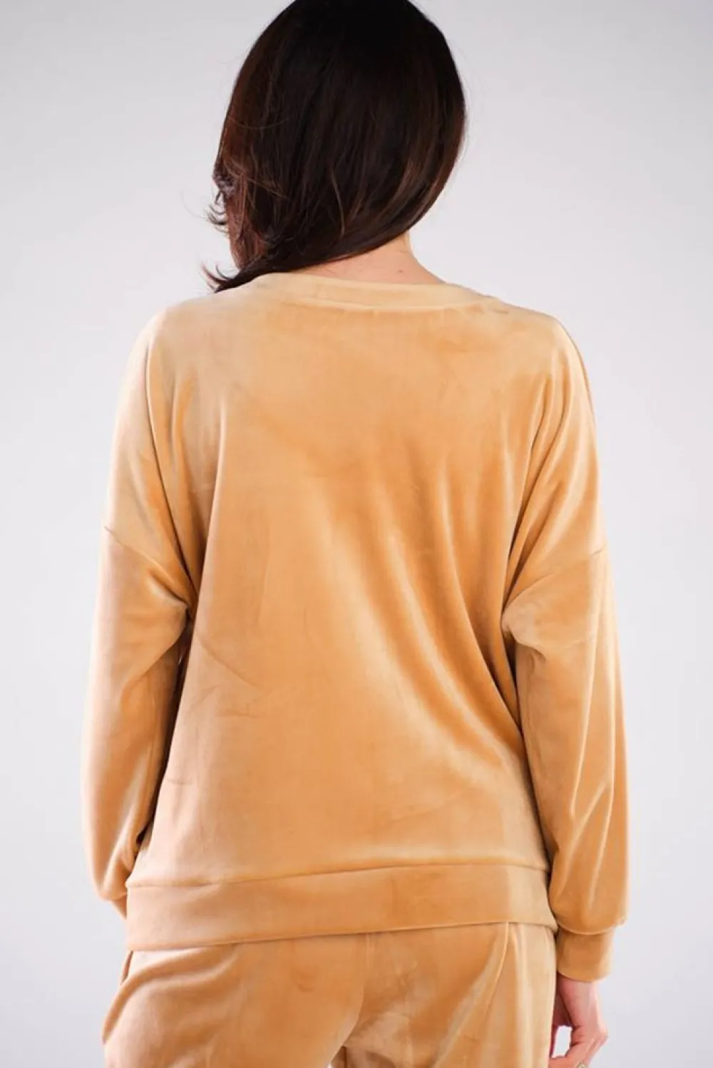 Clearance Bluza oversize z weluru - beżowa Odzież Casualowa|Bluzy