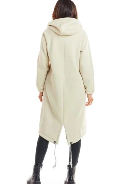New Buza parka zapinana na zaek - beżowa Odzież Casualowa|Dobry Skład