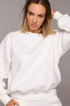 Online Buza zeroka z hafte - ecru Odzież Casualowa|Bluzy