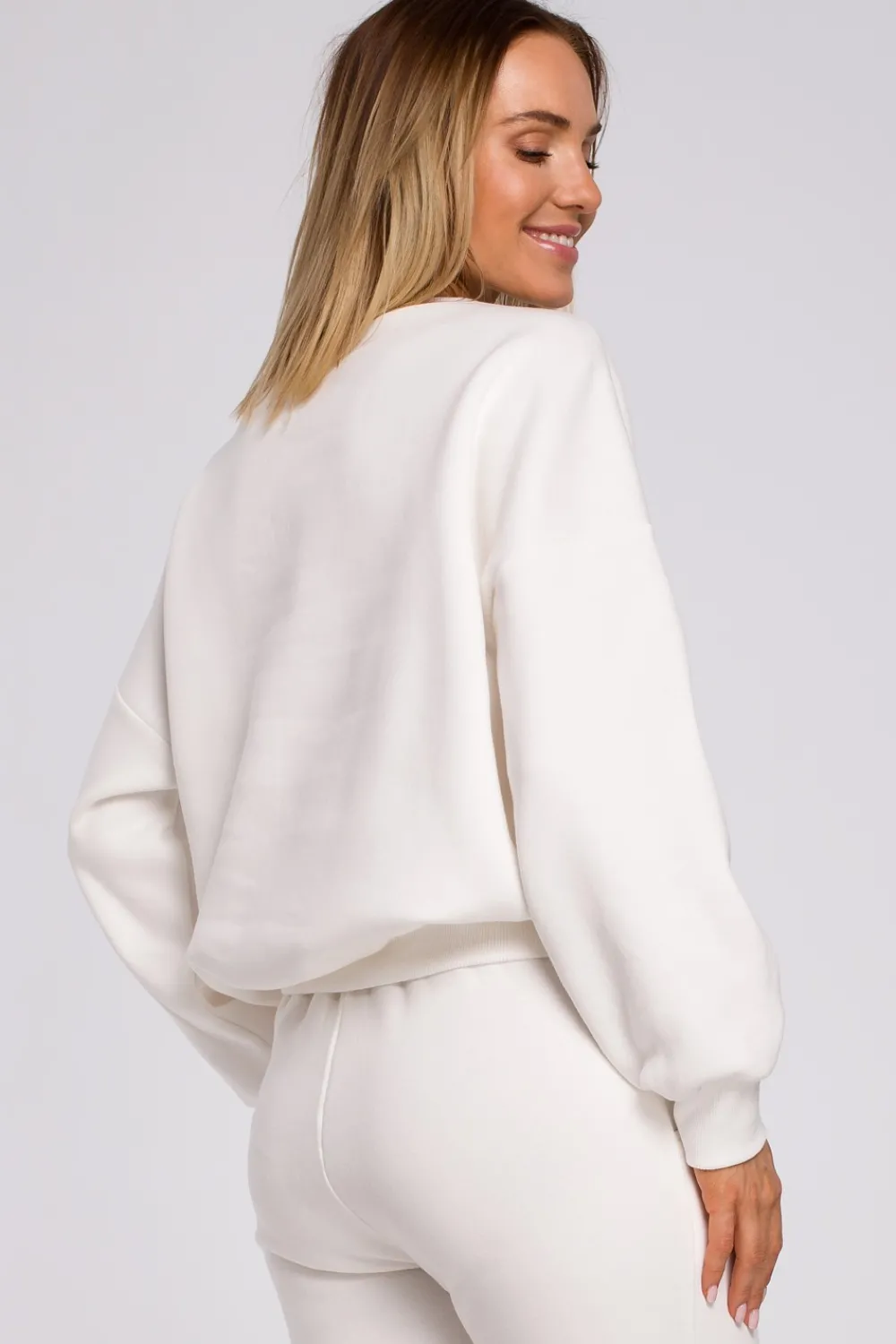 Online Buza zeroka z hafte - ecru Odzież Casualowa|Bluzy