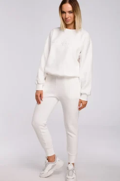 Online Buza zeroka z hafte - ecru Odzież Casualowa|Bluzy