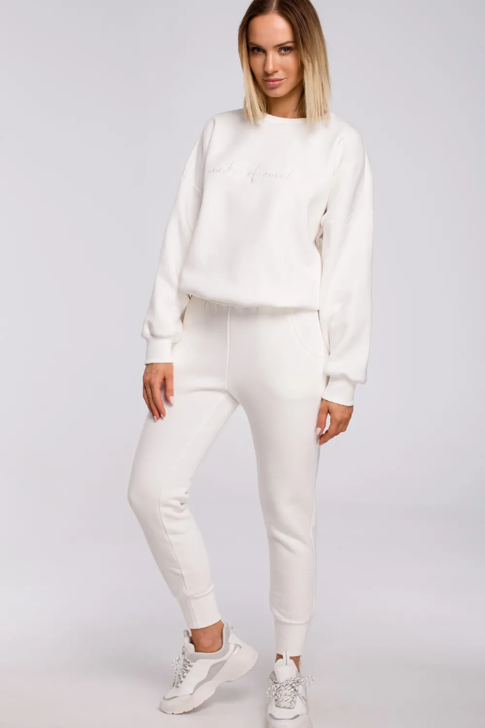 Online Buza zeroka z hafte - ecru Odzież Casualowa|Bluzy