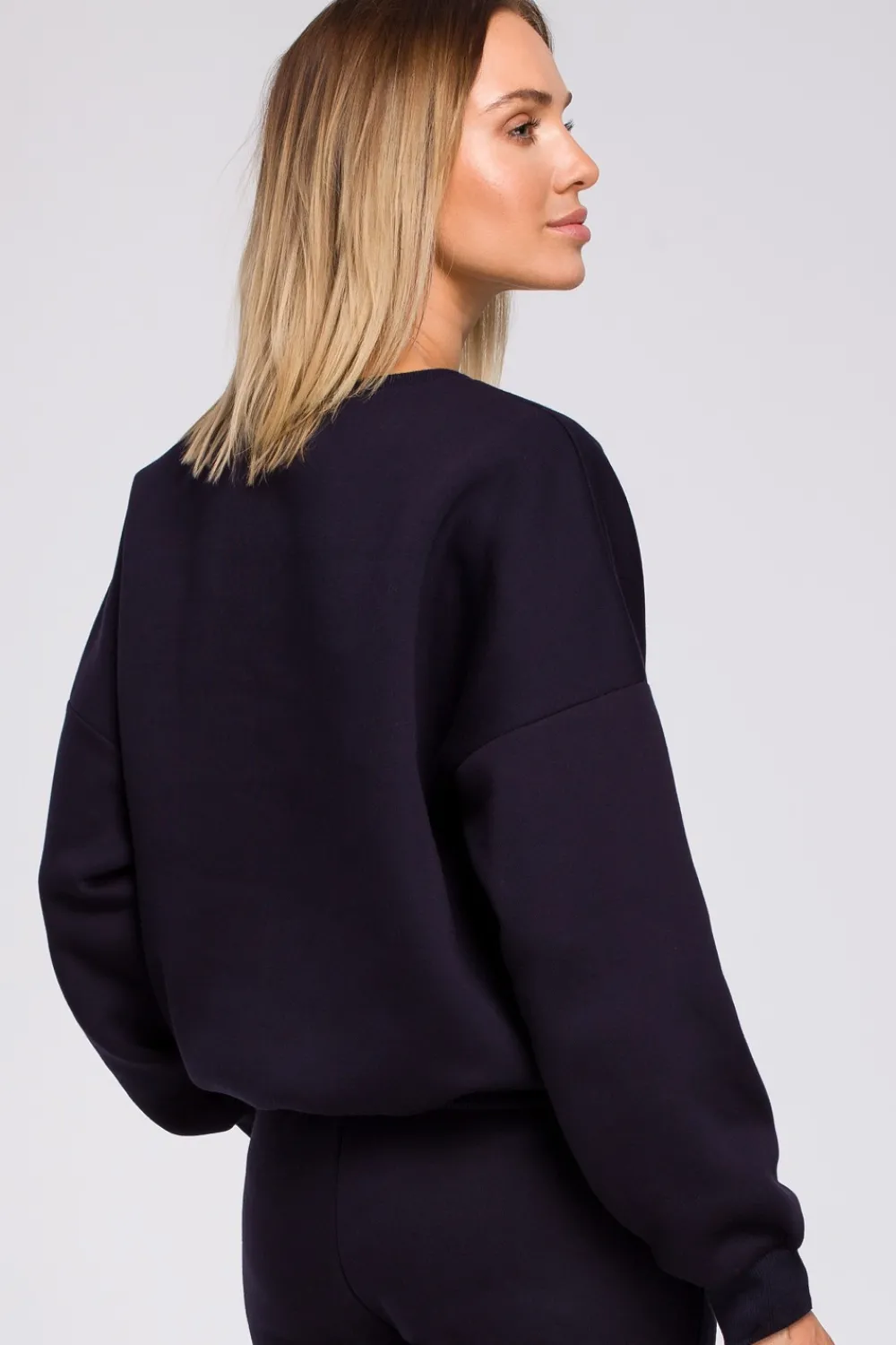 Clearance Bluza szeroka z haftem - granatowa Odzież Casualowa|Bluzy