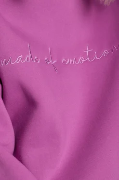 Online Bluza szeroka z haftem - lawendowa Bluzy