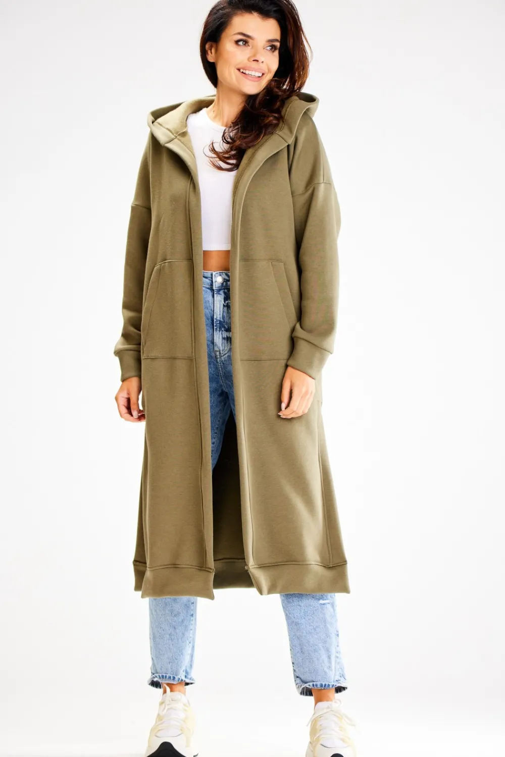 Online Buza typu parka z kapture i kiezeniai - khaki Odzież Casualowa|Bluzy