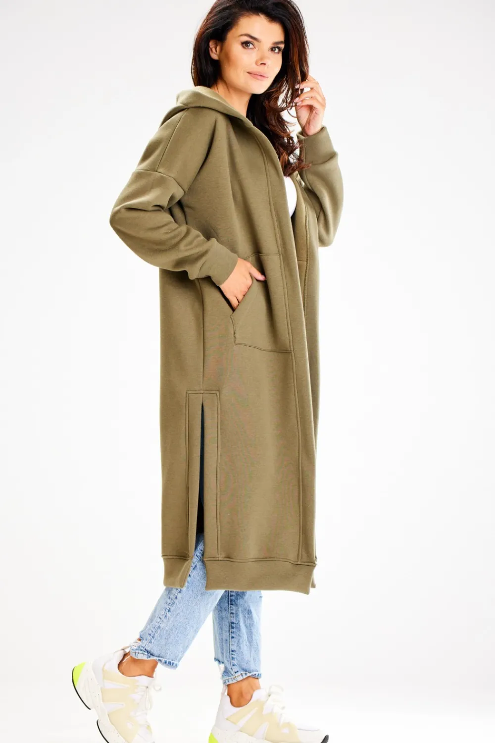 Online Buza typu parka z kapture i kiezeniai - khaki Odzież Casualowa|Bluzy