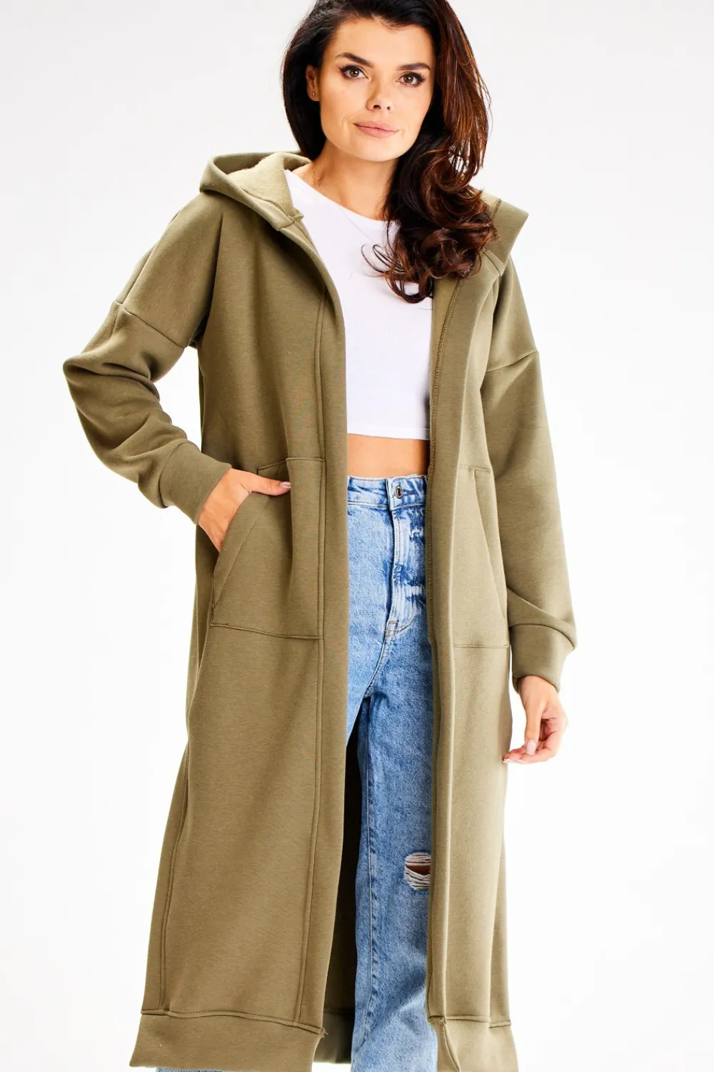 Online Buza typu parka z kapture i kiezeniai - khaki Odzież Casualowa|Bluzy